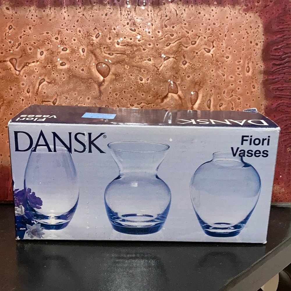 NEW IN BOX DANSK FIORI VASES,3 different, 3.25”